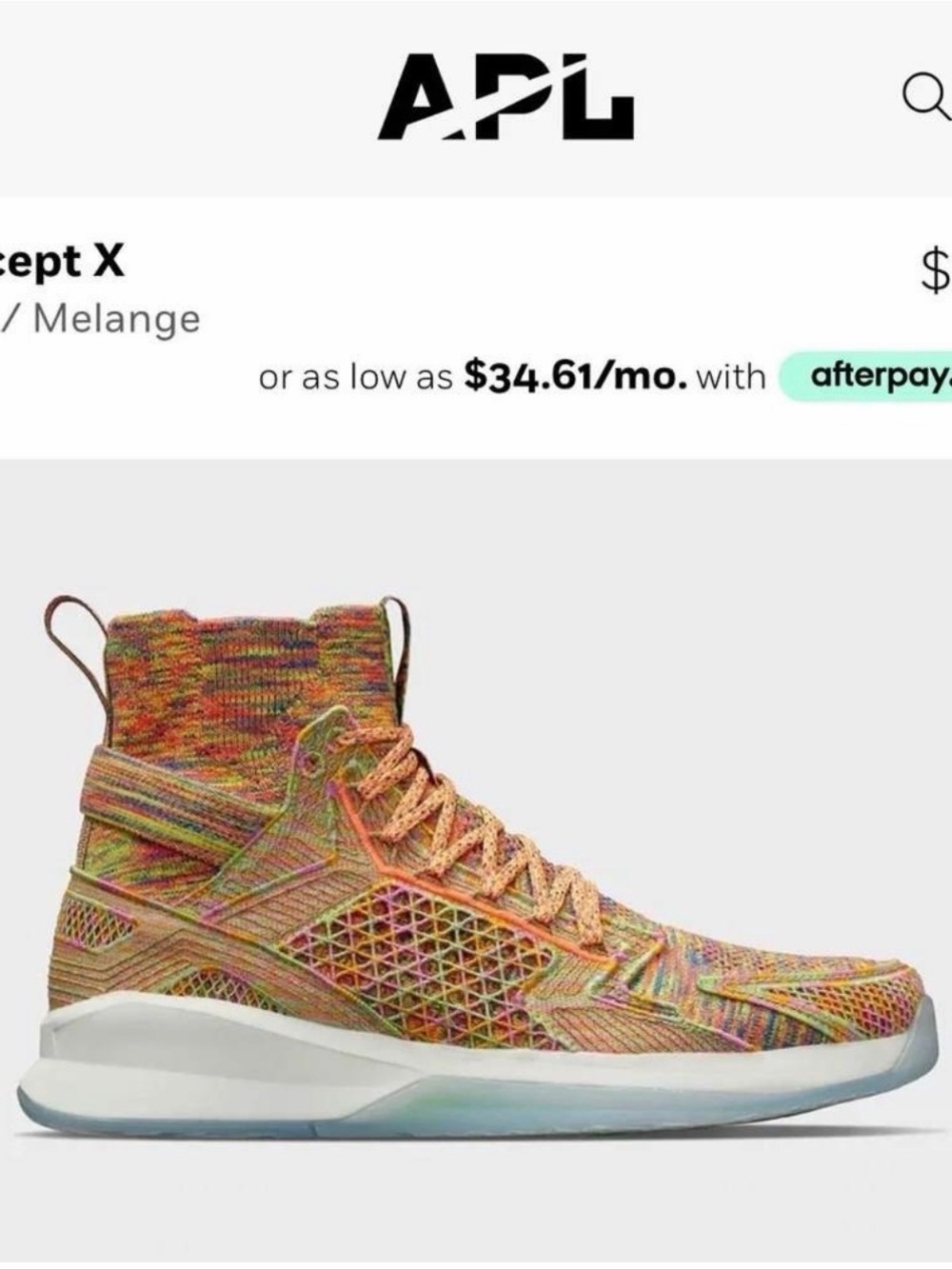 APL TechLoom Pro Mid-Top Sneakers in Multicolor Melange